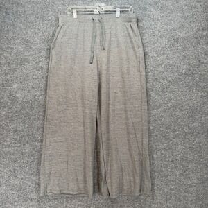 Haven Wide Leg Pants Women Large Gray Drawstring Knit Lounge Sweatpants Boho
